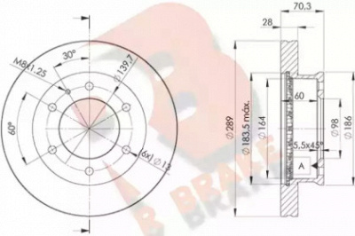 R BRAKE 78rbd26032 -  Тормозной диск